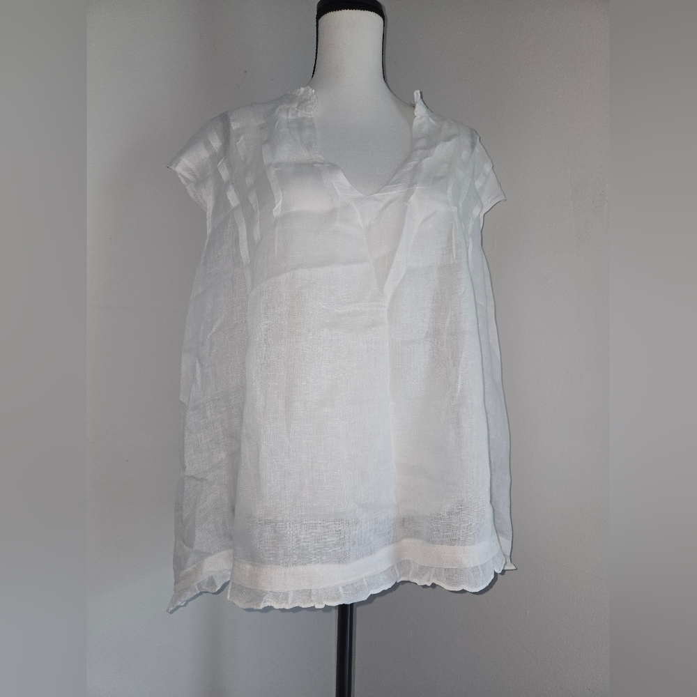 🚚White Linen Blouse